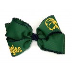 Dodge (Forest Green) / Navy Pico Stitch Bow - 7 Inch
